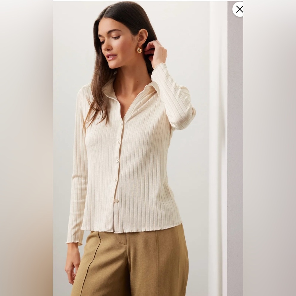 Club Monaco Ribbed Cardigan Sweater